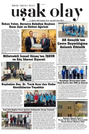 Uşak Olay Gazetesi 14 Ağustos 2025 Perşembe