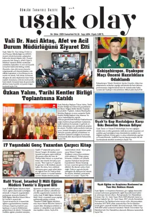 Uşak Olay Gazetesi 04 Ekim 2025 Cumartesi