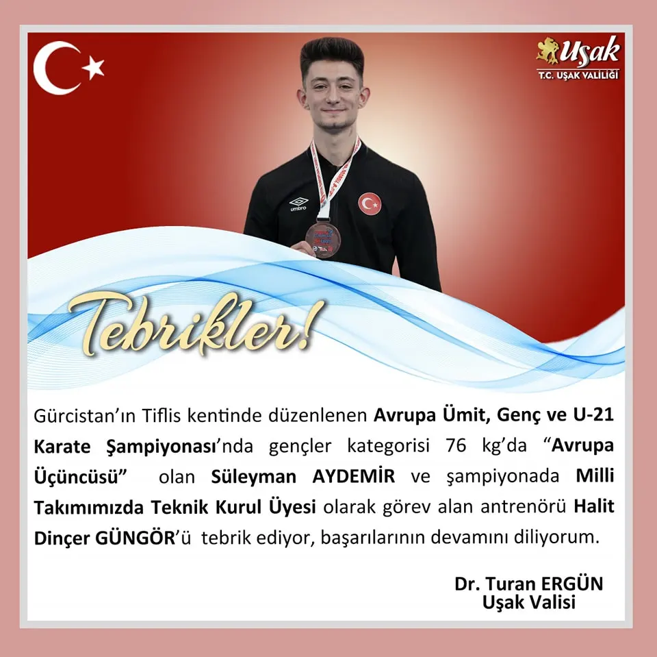 Vali Tebrik Usak Olay