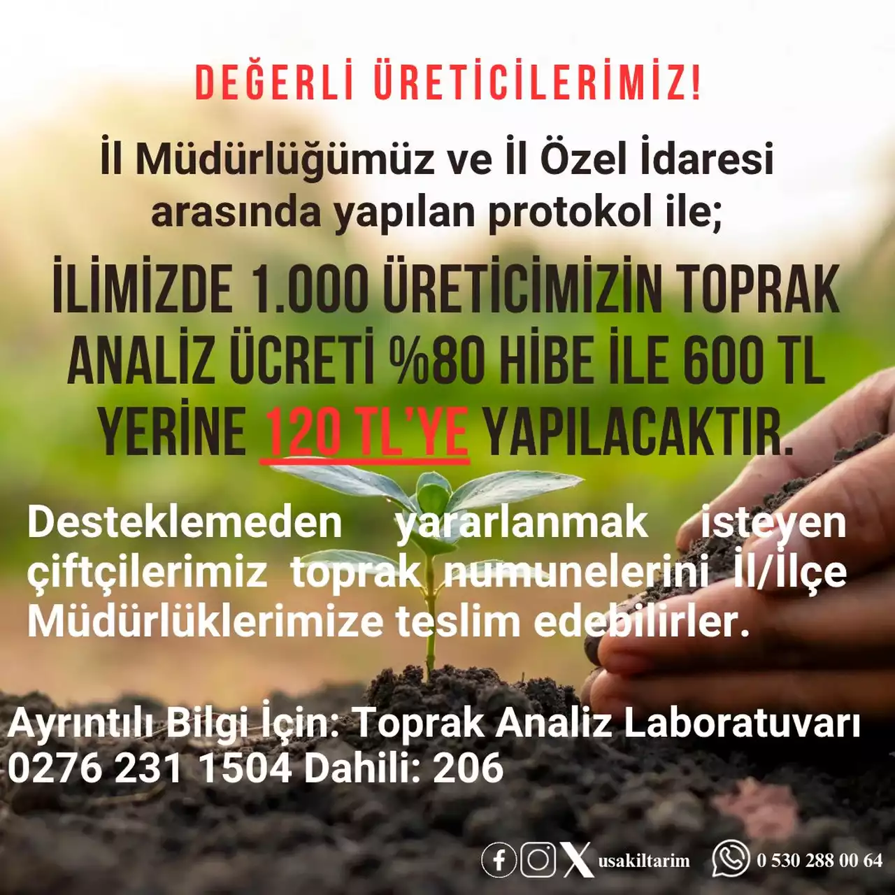 Usakta Ciftcilere Guzel Haber Toprak Analiz Destegi Geliyor Min