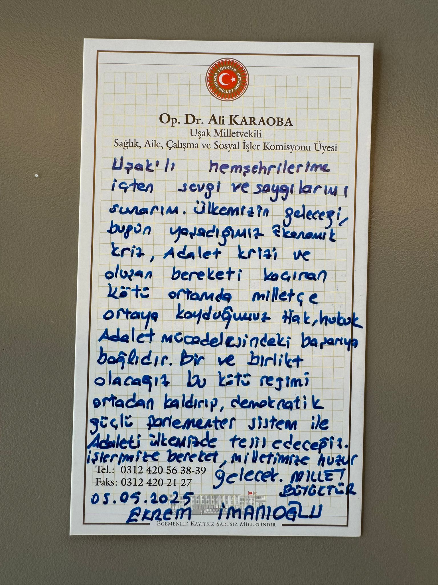 Ekrem Imamoğlu Uşak Mesajı