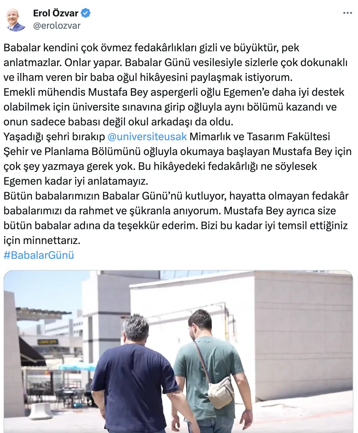Yök Başkanı Uşak Üniversitesi Babalar Günü