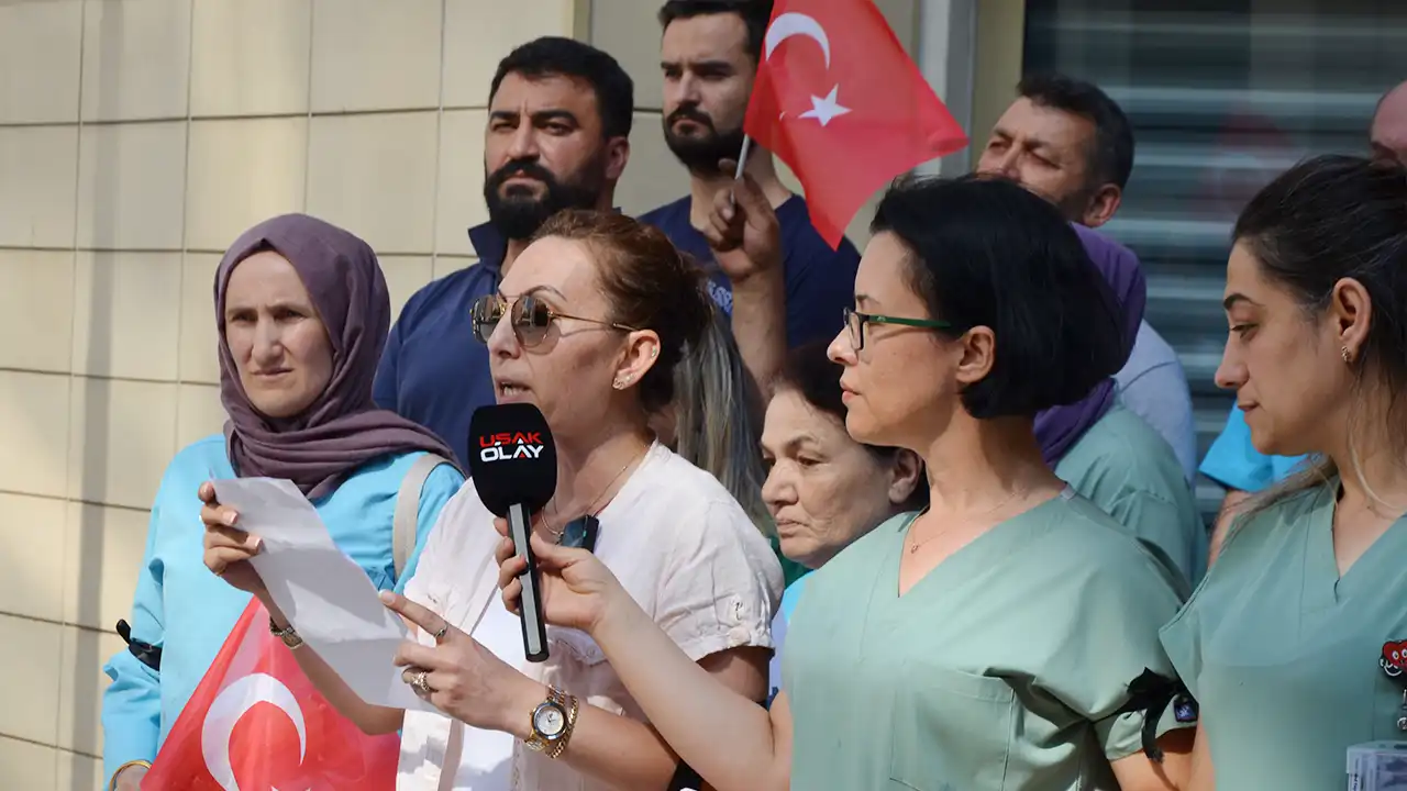Sağlık Çalışanları Uşak Eylem2