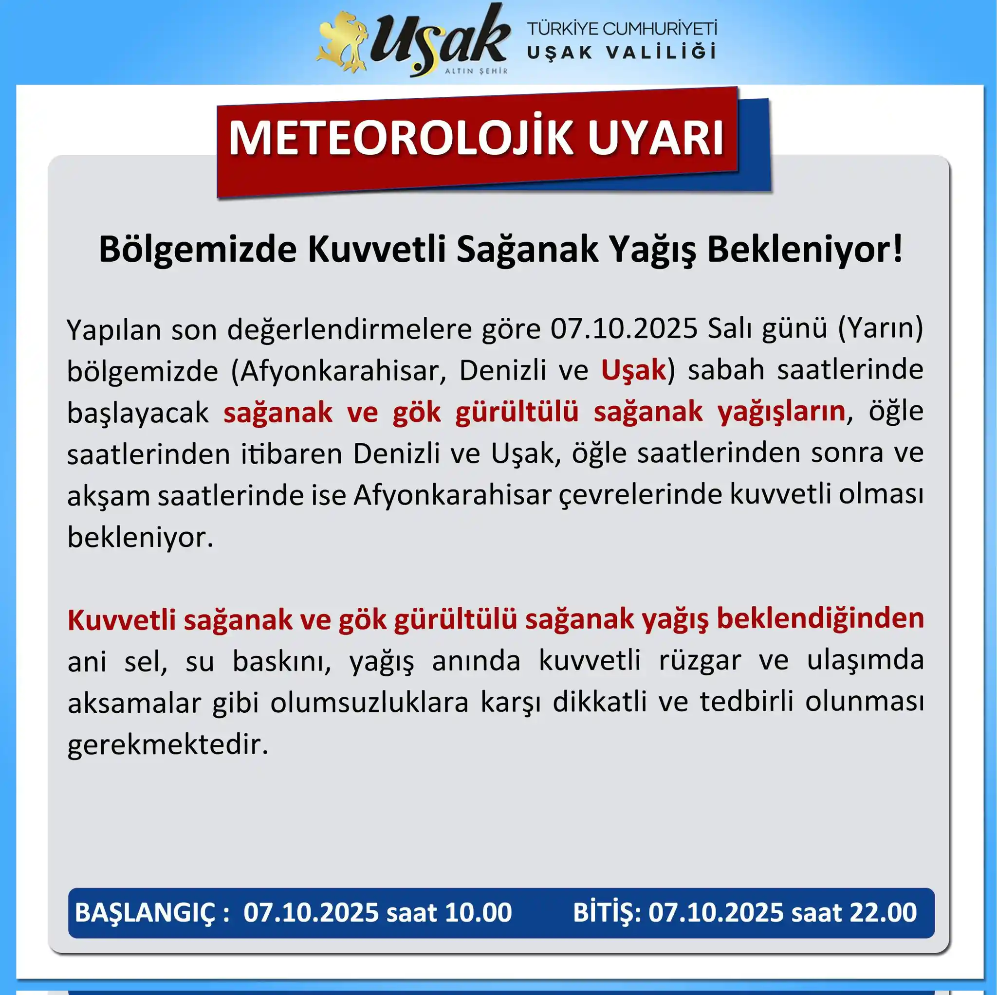 Yağış Uyarı