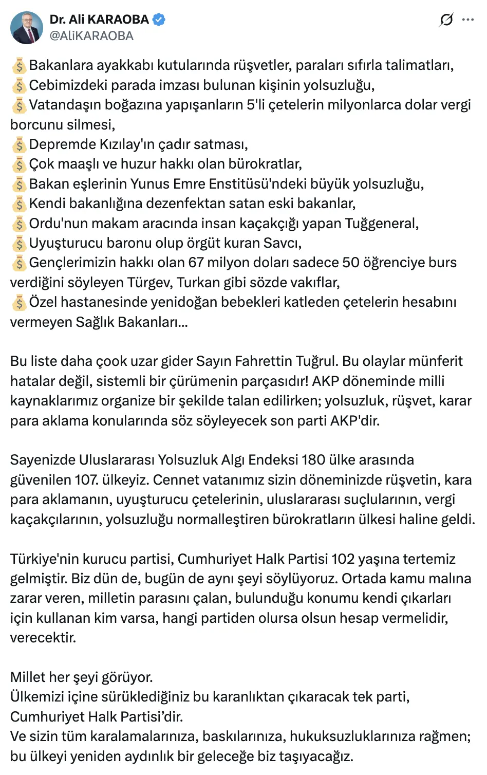 Ali Karaoba Eleştiri Twitter